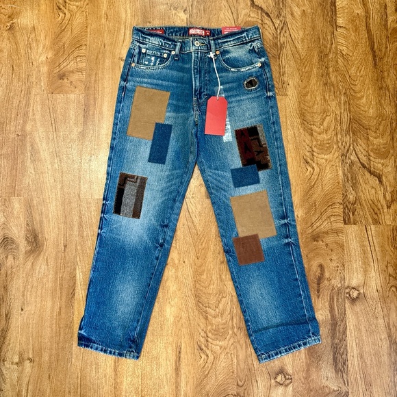 NWT. Lucky Brand Boy Midrise Relaxed Straight Patchwork Jeans. 2/26 R. - Picture 13 of 14